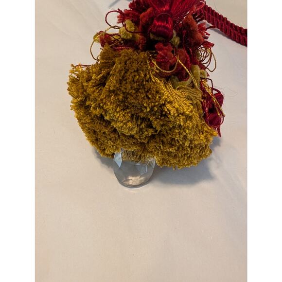 Set of Two Red & Gold Crystal Decorative Tassels - Picture 2 of 7